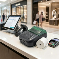 Printer Thermal Mini Nirkabel USB Android 58mm 2 inci untuk Penerimaan Pesanan, Cocok untuk Supermarket, Tersedia, 203dpi