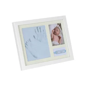 Baby Handprint & Footprint Kit Clay Hand Print Picture Frame for Newborn Best New Mom Gift Foot Impression Photo Keepsake