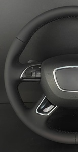 Funda de Volante de Cuero y Fibra de Carbono Cosida a Mano para <span class=keywords><strong>Audi</strong></span> A3/A4/A5/A6/Q3/Q5/Q7/S6/S8/TT - Antideslizante, Negra - Product Image 5