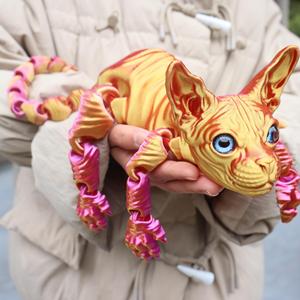 New Arrival 3D Printed 50cm Sphynx Cat SDK25 Articulated Figurine Joint Movable Bionic Toy Desktop Decor 3d <b>Ornament</b> - Product Image 6
