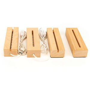YUESHEN Base de carte LED en bois personnalisée, support lumineux en acrylique, support de veilleuse, base de veilleuse en bois massif, pièces usinées CNC - Product Image 4