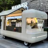 Camión de Comida Personalizable de Fibra de Vidrio con Estación de Preparación Refrigerada para Servicio de Catering de Snacks, Dulces y Papas Fritas