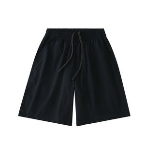 Shorts d'été décontractés pour hommes, séchage rapide, résistants à l'eau, extensibles dans quatre directions, légers, taille élastique, design cinq points, motif uni - Product Image 1