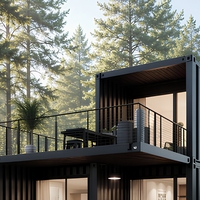 Maison préfabriquée à deux étages à partir de conteneurs maritimes, maison de luxe avec terrasse, conforme aux normes IBC