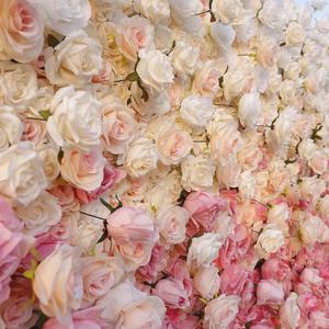 Rental 3D Floral Backdrop Gradation Silk Rose Flower Wall Panel <b>Artificial</b> Flower Wall for Home Wedding Wall Decor - Product Image 6