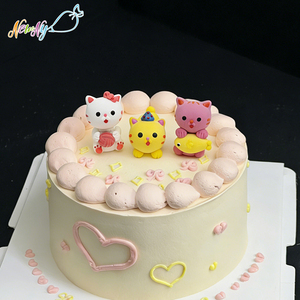 Ready to Ship in Stock Non Toxic Food Safe Edible 3D Animal <strong>Cat</strong> Shaped Sugar Cake Topper Bakery Decorations Ingredients - Product Image 1