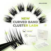 Clusters de cils naturels courbés en C et D pour marque privée, kit d'extension de cils DIY volumineux, clusters de cils en bande courbée, vente en gros