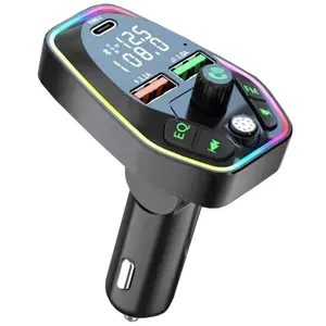 Wireless Fm Transmitter Dual Usb Type C Pd 20w 3.1a Fast Charging Charger Bluetooth 5.0 Handsfree Car Kit Fm Modulator Car Radio