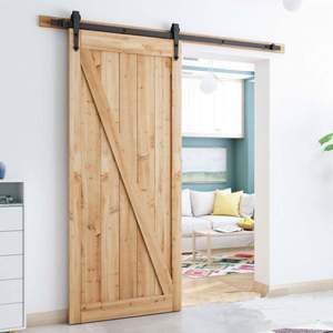 WEKIS - Sistema de Puerta Corredera de Diseño Moderno y Alta Calidad con Forma de Flecha, Kit de Herrajes de Madera Pulida para Puerta de Granero, Vidrio para Uso en Apartamentos - Product Image 6