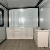 Vente en gros de cabines de jardin mobiles préfabriquées de 20 pieds, conteneur pliable prêt à l'emploi, bureau à domicile, salle de sport, villa en panneaux sandwich en acier, hôtel, maison