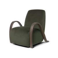 Fauteuil de salon design moderne en bois massif avec accoudoirs en tissu velours pour la maison