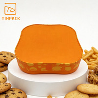 Boîte en métal personnalisée imprimée de qualité alimentaire pour biscuits et gâteaux, idéale pour la boulangerie, les collations et les emballages cadeaux de fêtes