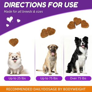 Friandises à mâcher molles pour la force des articulations des chiens, Vitamine E D3 Zinc Calcium, Absorption rapide, Santé de la peau et du pelage, Toutes races, Toutes étapes de vie, 2,2 g/unité - Product Image 2