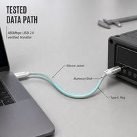Kabel Data Pengisian Cepat USB C 60W Silikon Cair Grosir Pabrik, Kabel USB C 3A Tipe-C untuk Ponsel, Tablet, Laptop
