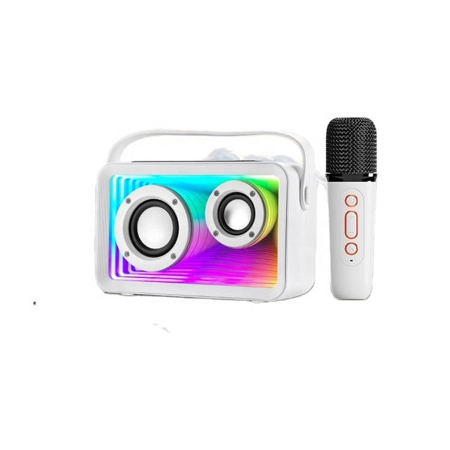 2025 Best-Selling Portable Mini Karaoke Machine Dual Microphone Home Singing Wireless Speaker for Outdoor Use
