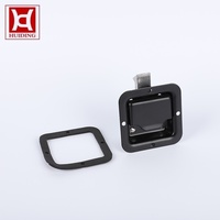 Loquet de serrure à compression encastré en acier au carbone noir avec poignée à palette pour boîte à outils et armoire électrique