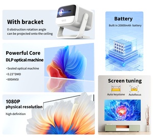 Projecteur vidéo intelligent réglable DLP 4K-Laser WiFi 6 Android 11 Home Cinéma 1080P 700ANSI 3D à courte focale rechargeable - Product Image 2