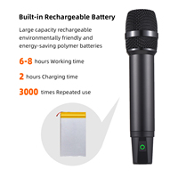 Sistema de micrófono dinámico recargable profesional de 2,4G, Polar omnidireccional inalámbrico de mano para cantar, hecho de Metal duradero