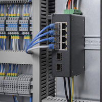 Switch Ethernet Gigabit Industrial Resistente IE-3200-8T2S-E con 8 Puertos RJ45, 2 Uplinks SFP, DIN y Alimentación CC