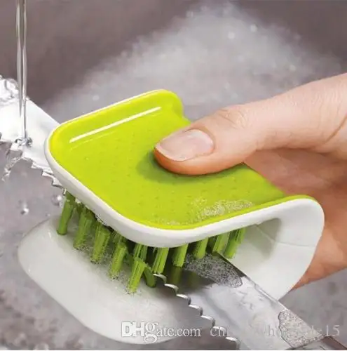 Handige Bestek Cleaner Vork Lepel Koken Mes Cleaning Borstels Milieuvriendelijke Abs Keuken Helper Huishoudelijke Schoonmaken Tool