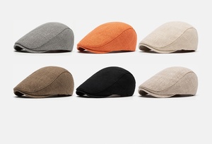 Béret en coton pour homme – Chapeau plat respirant et tendance pour l'été – Protection solaire - Product Image 3