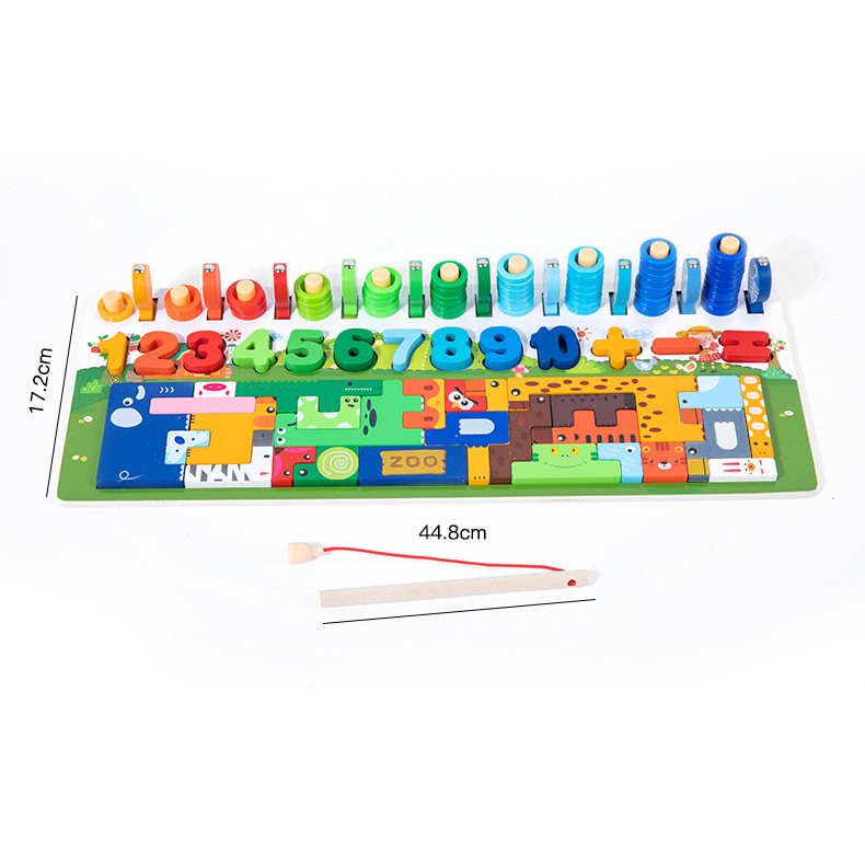 Новая деревянная детская многофункциональная головоломка логарифмическая доска магнитные рыболовные игрушки