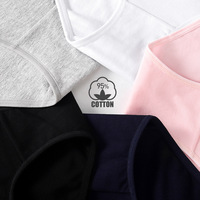 Culottes en coton sans couture, taille mi-haute, tricotées, antibactériennes, confortables et respirantes pour femme