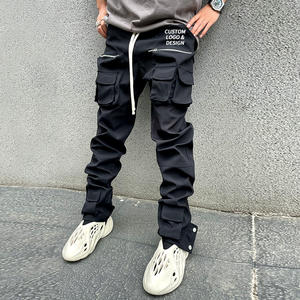 Pantalons personnalisés longs et multiples avec poches Pantalons de grande taille pour hommes Streetwear Hip Hop Tech Pantalons <span class=keywords><strong>cargo</strong></span> empilés Pantalons pour hommes - Product Image 6