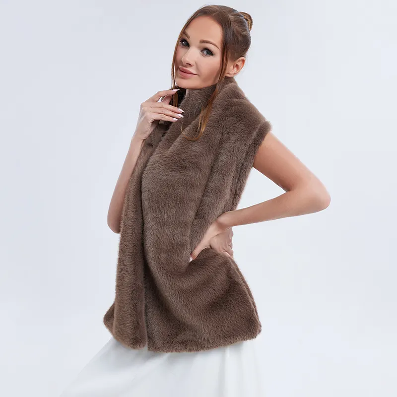 2023 New European and American Style Shawl Hair Shawl Like Fox Big Fur Long Women's Elegant Thickened Shawl Wholesale