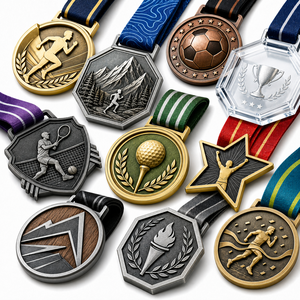 Medallas de Premio Personalizadas de Alta Calidad, Medalla de Metal de Aleación de Zinc con Cinta y Diseño de Logotipo para Regalos Corporativos y Eventos Deportivos - Product Image 1