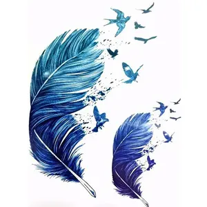 Алмазная живопись «Синие перья и Летающие птицы»