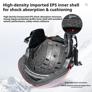 แว่นตาสกี MOON Professional พร้อมหมวกสกีในตัว น้ำหนักเบา สำหรับทุกเพศ ใช้ได้ทั้งสกีแบบแผ่นเดียวและสองแผ่น อุปกรณ์ความปลอดภัยสำหรับเล่นสกี - Product Image 3