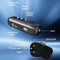 CAMMHD C2 Videocamera 4K da Indossare sulla Testa, 48MP, Angolo di Visione 180°, Zoom Ottico 10x, Controllo APP, Batteria 2200mAh, 5-7 Ore di Proiezione, Impermeabile