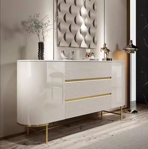 Armadietto del Foyer di lusso leggero italiano | Credenza moderna e minimalista del ristorante | <span class=keywords><strong>Arredamento</strong></span> interno dipinto a mano con pannello roccioso - Product Image 4