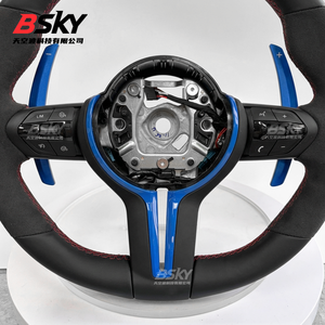 Paletas de Cambio Largas de Gamuza Azul para Volante de <span class=keywords><strong>BMW</strong></span> 320 <span class=keywords><strong>525</strong></span> F10 F30 E90 F70 E71 F31 F32 X5 X6 F01 F07 F20 F11 F22 F25 M3 M4 M5 - Product Image 4