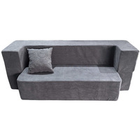 Canapé-lit moderne pour salon et chambre à coucher avec design inclinable et pliable, revêtement en tissu et emballage sous vide