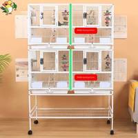 Cage d'élevage multi-niveaux pour oiseaux, grande cage à canaris empilable, cage mobile modulable pour pigeons et perroquets - En promotion