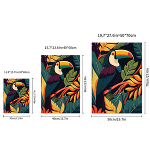 Affiche murale de la jungle fleurie avec tigre et léopard, impression sur toile d'animaux sauvages, taille personnalisable, imperméable, décoration murale pour la maison - Product Image 6