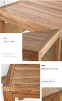 Table de salle à manger en bois massif Table de conférence en orme à mortaise et tenon Bureau en bois ciré placage d'huile Tables et chaises de salle à manger