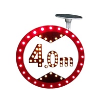 Panneau de signalisation routière rond en aluminium de taille personnalisée, panneau d'avertissement routier à LED clignotant pour la sécurité routière