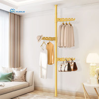 YIJIALE Prêt à expédier OEM/ODM Porte-manteau télescopique sans perçage, installation rapide, hauteur réglable, pour maison de location