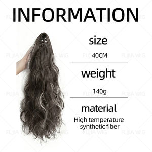 Fujia Coloré Bouclés <span class=keywords><strong>Queue</strong></span> <span class=keywords><strong>De</strong></span> <span class=keywords><strong>Cheval</strong></span> Multi Couleur Dégradé Griffe Clip QueueLongue Bouclée Grande Vague Perruque <span class=keywords><strong>Queue</strong></span> <span class=keywords><strong>De</strong></span> <span class=keywords><strong>Cheval</strong></span> - Product Image 5