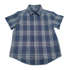 Robe à <span class=keywords><strong>carreaux</strong></span> en coton pour garçon, tenue décontractée à manches courtes, chemises pour enfants, printemps, - Product Image 3