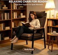 Chaise de mahjong à double coussin d'air ergonomique à dossier haut avec cadre en métal