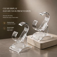 Support d'affichage de montres autoportant en acrylique moderne, hautement transparent et facile à nettoyer, pour vitrine de boutique et collection de montres