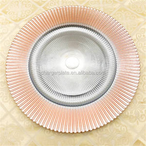 Vajilla Económica al por Mayor, Decoración para Bodas, Plato Base de Cristal Dorado - Product Image 3
