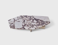 Table basse en marbre poli moderne Geometrik Calacatta Viola, service OEM, personnalisée pour usage en villa