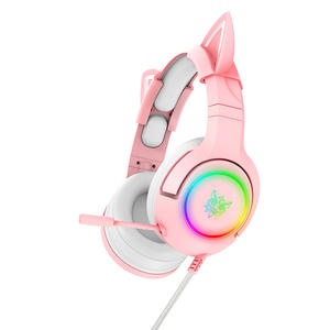 หูฟังเกมมิ่ง <span class=keywords><strong>ONIKUMA</strong></span> <span class=keywords><strong>K9</strong></span> รุ่น Girls Kitty Ear สีชมพู พร้อมไฟ RGB สเตอริโอ 7.1 พอร์ต 3.5 มม. หูฟังรูปหูแมว - Product Image 5