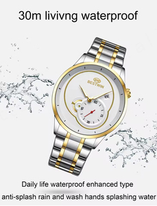 BESTWIN 990 Reloj de cuarzo impermeable simple con correa de cuero de acero inoxidable para hombre-Reloj de moda de negocios al por mayor de fábrica - Product Image 3