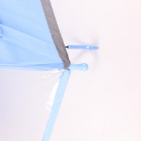 Parapluie droit de voyage personnalisé avec poignée ergonomique, fenêtre transparente et bandes réfléchissantes pour une visibilité optimale